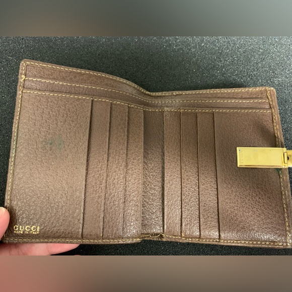 Gucci Authentic vintage  brown leather bifold wallet - Picture 4 of 15